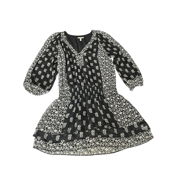 Joie 'Kessler' Printed Silk Mini-Dress, Caviar Black- Size XSmall - Picture 6 of 13